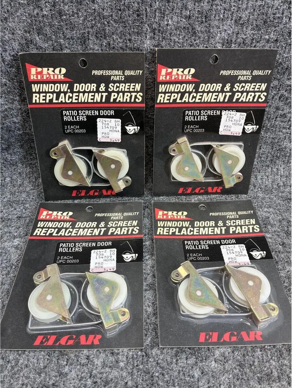 Lot of 4 Elgar Pro Repair Patio Screen Door Roller Replacement Parts 2 Pack